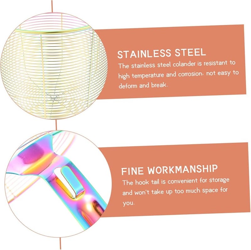 Stainless Steel Mesh Strainer Colander Kitchen Grease Oil Drain Basket - Image 5